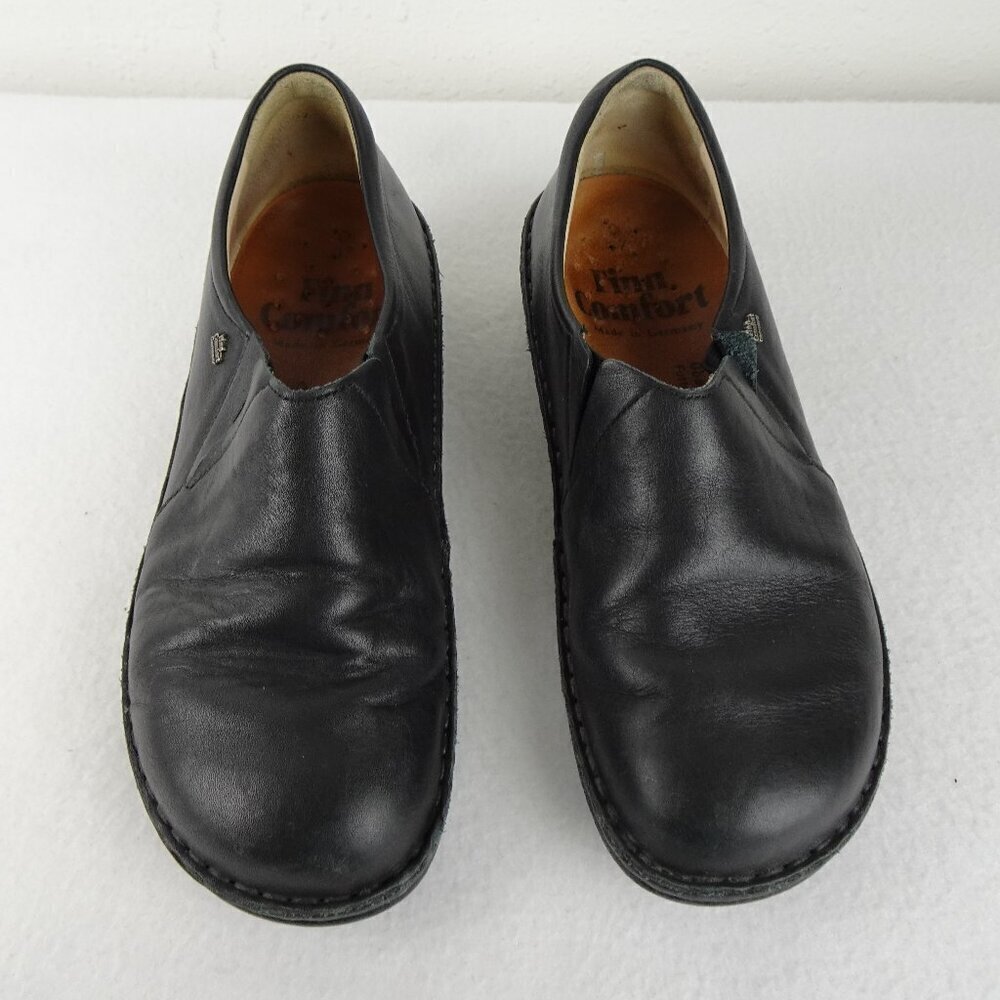 Finn Comfort Newport Shoes Women’s Size 37 US 6 Black Slip On Comfort Loafers - Picture 1 of 10